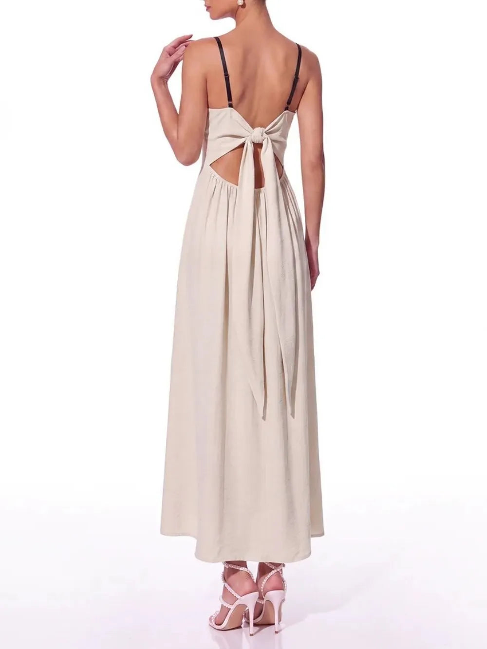 Inez Sleeveless Tie Up Midi Dress Flowering Girl