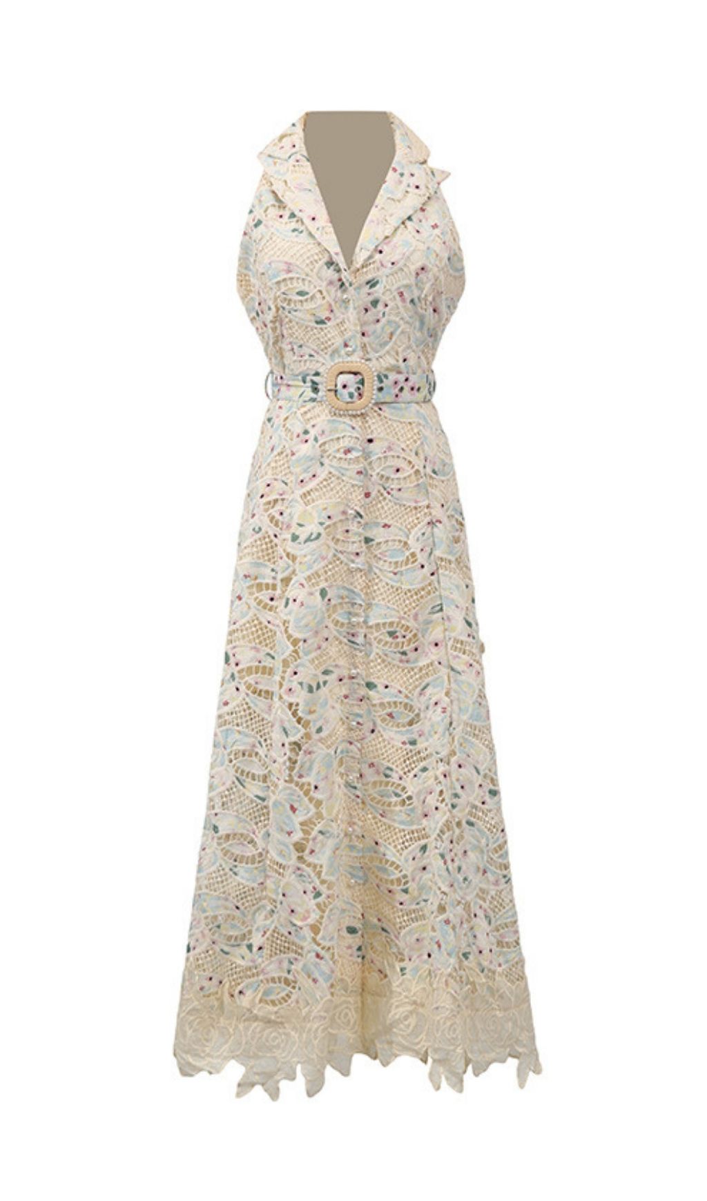 Chloe Sleeveless Hollow Lace Maxi Dress Flowering Girl