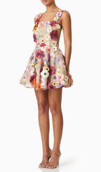Deva Flower Embellished Mini Dress Flowering Girl