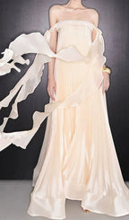 Imogene Strapless Pleated Maxi Dress Flowering Girl