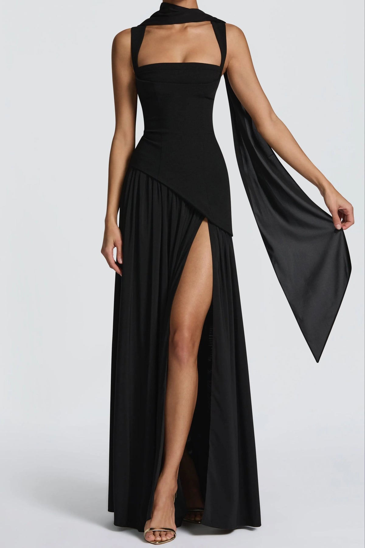 Tullulah Maxi Dress - Black Flowering Girl