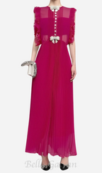 Chiffon Ruffled Maxi Dress in red Flowering Girl