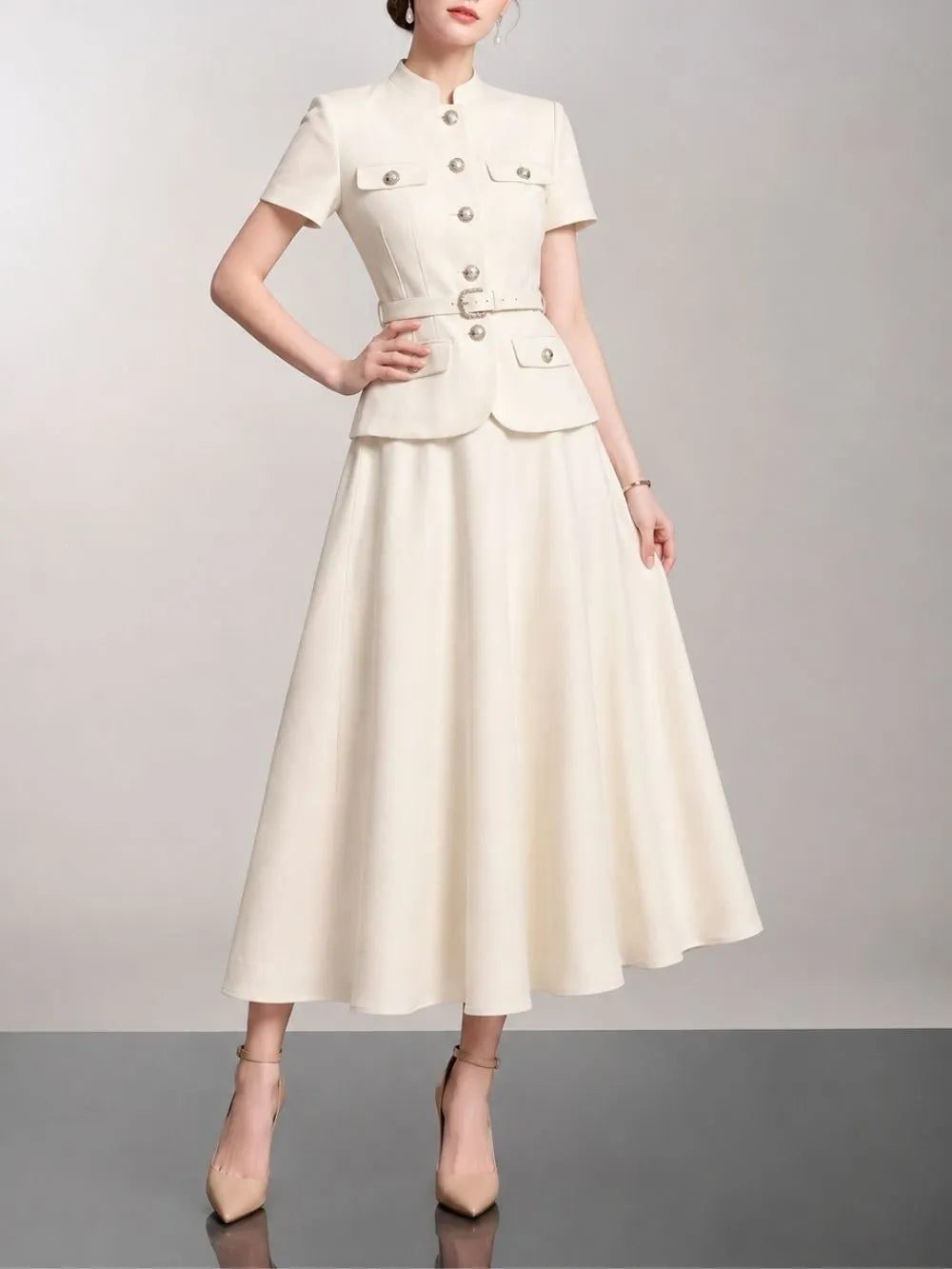 Maryam Short Sleeve Midi Dress Flowering Girl