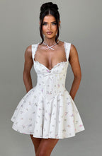 Antonella Mini Dress - Multi Floral Print Flowering Girl