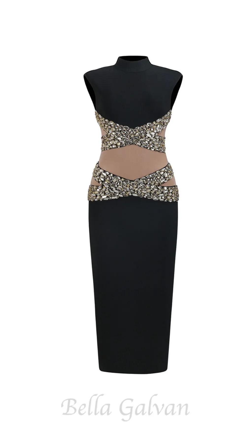 Gold X Beads Embellished Black maxi Dress Flowering Girl