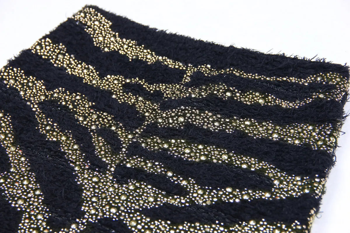 Rhinestone Knitted Skirt