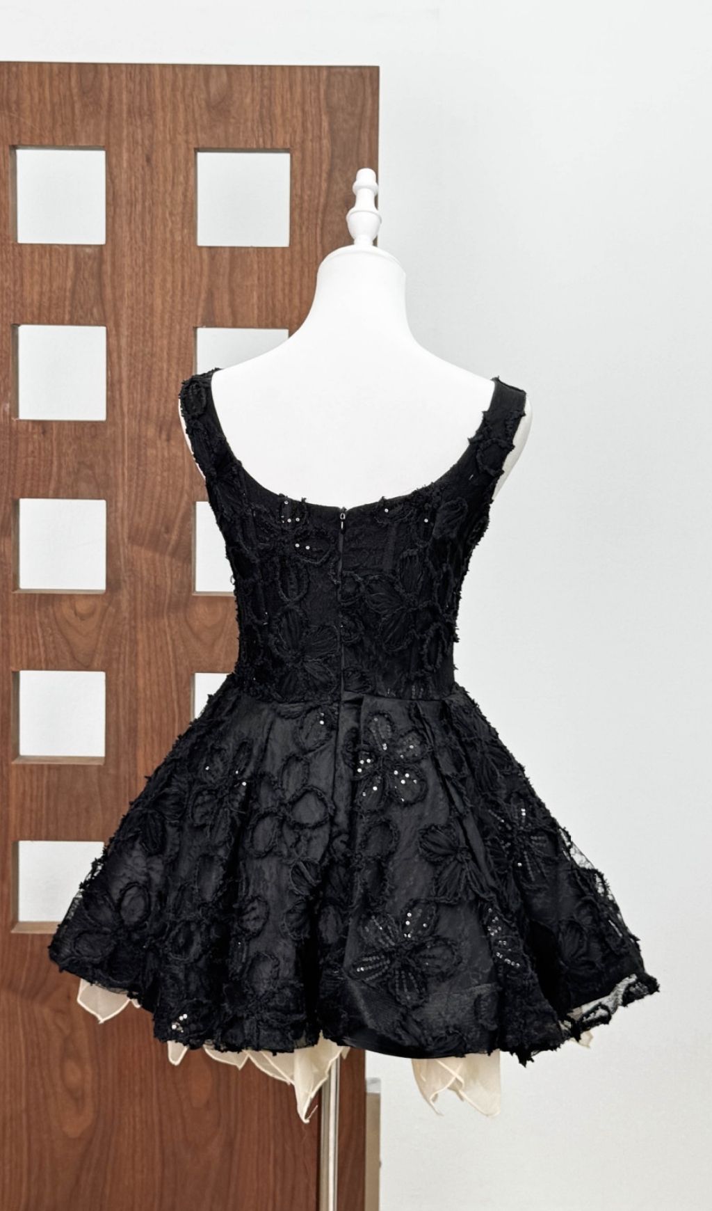 Karen Black Strappy Flower Mini Dress Flowering Girl