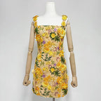 Fyodor Strappy Flower Embroidery Mini Dress Flowering Girl