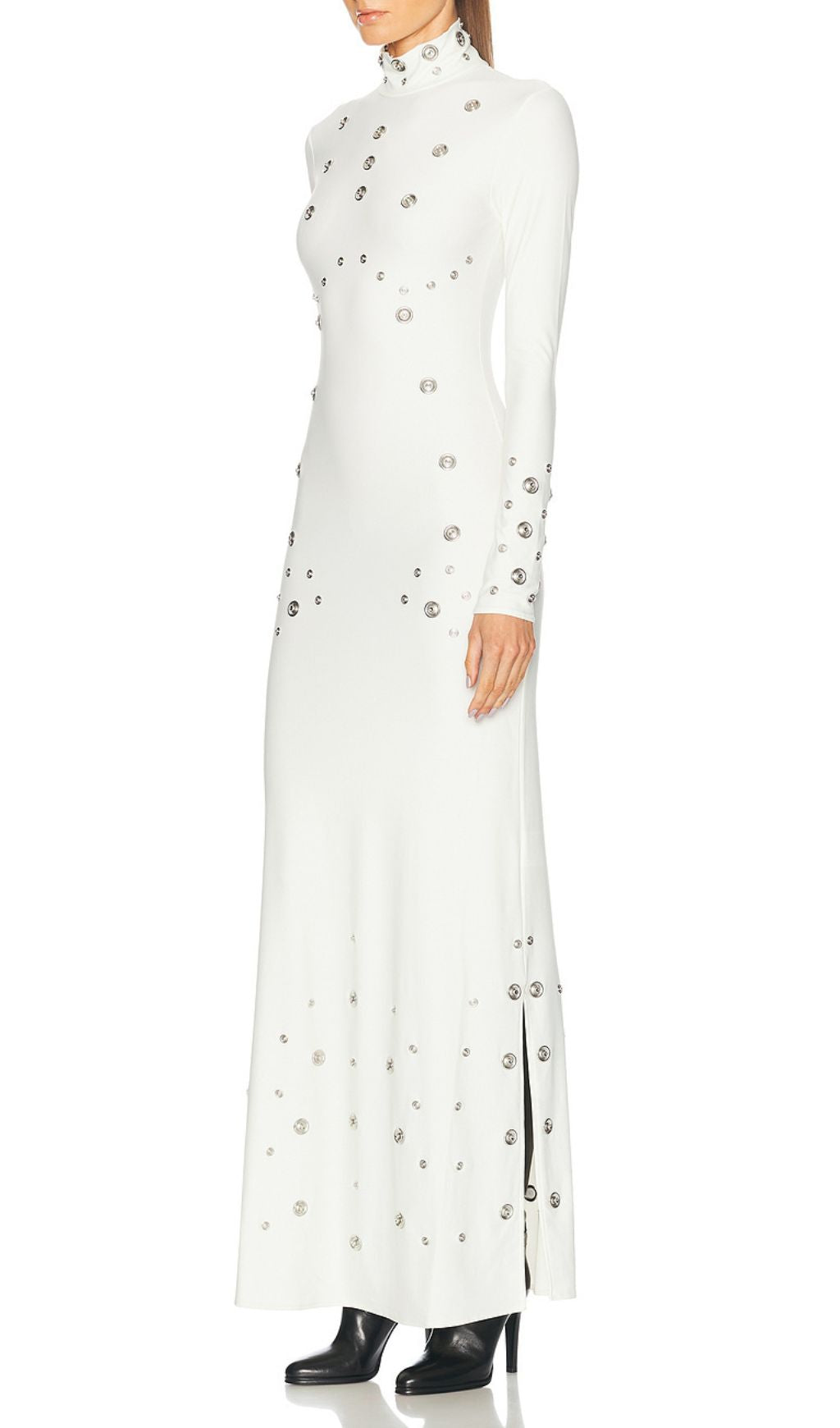 Ishana White Long Sleeve Embellished Maxi Dress Flowering Girl