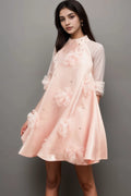 Quella Pink Flower Sleeveless A-Line Mini Dress Flowering Girl