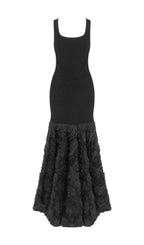 Gowan Black Strappy Flower Maxi Dress Flowering Girl