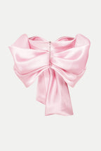Samira Bow Cross Off Shoulder Satin Top Flowering Girl