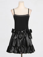 Diamond bow mini dress in black Flowering Girl