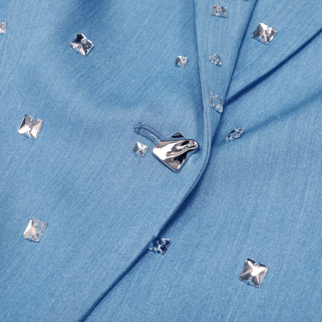 Kingsley Blue Diamante Blazer Flowering Girl
