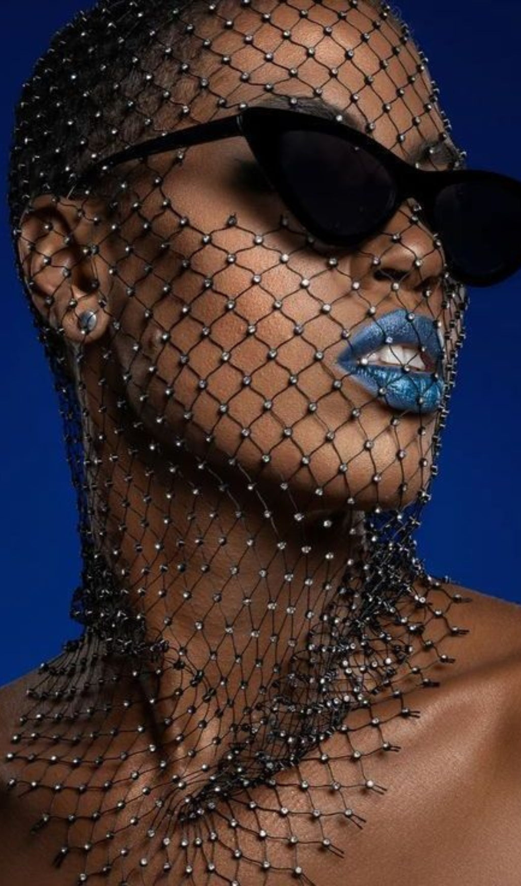 Rhinestone Fishnet Bandana Flowering Girl
