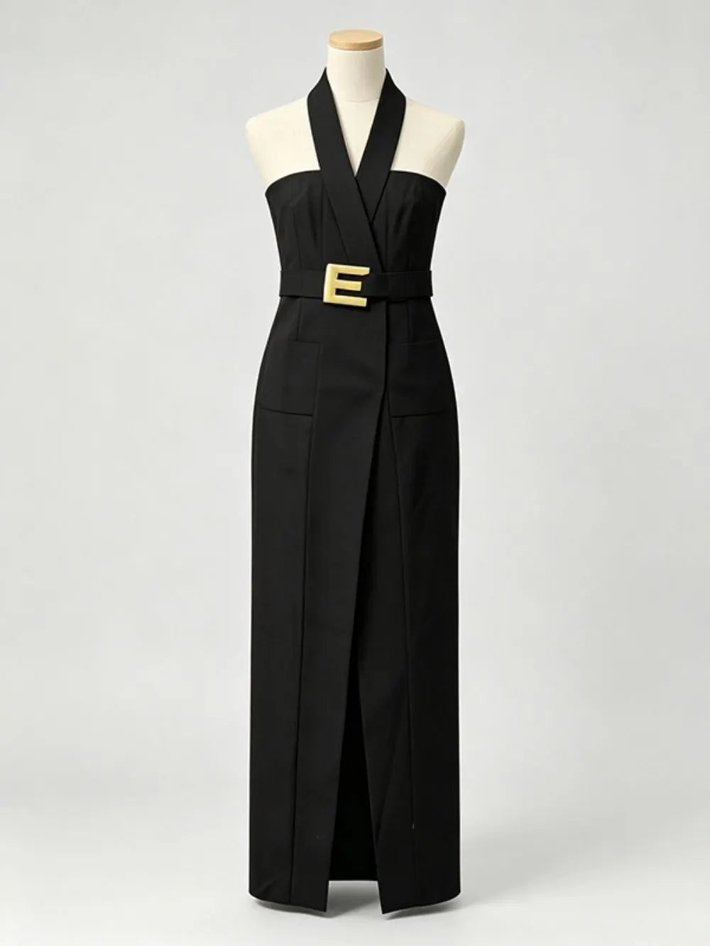 Maritza Black Halter Maxi Dress Flowering Girl