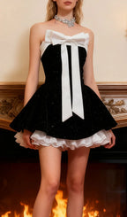 Iola Strapless Bowknot Mini Dress Flowering Girl