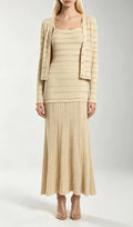 Kinsey Beige Knit Cardigan & Dress Set Flowering Girl