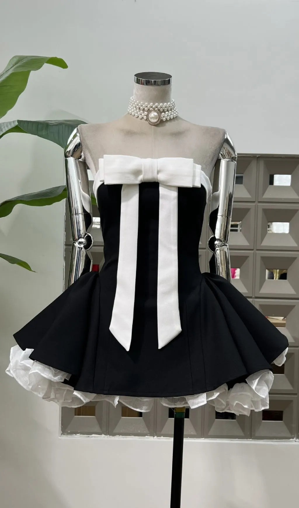 Hyde Strapless Bow Mini Dress Flowering Girl