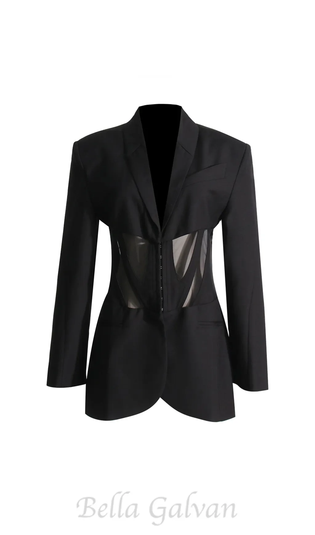 v-neck Corset Jacket in black Flowering Girl