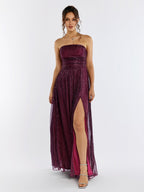 Backless Glitter Tube Maxi Dress Flowering Girl