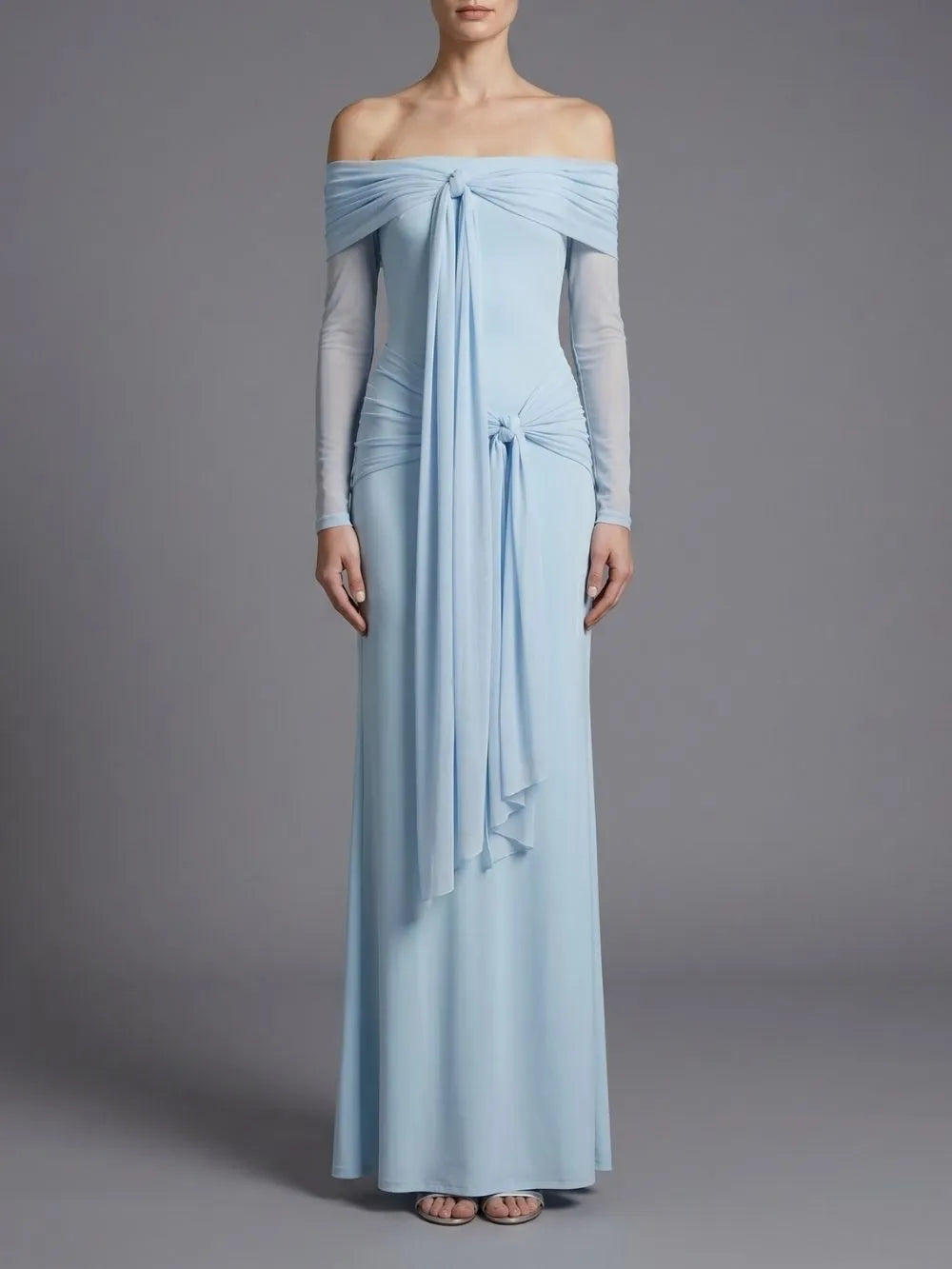Jalenor Off Shoulder Twisted Maxi Dress Flowering Girl