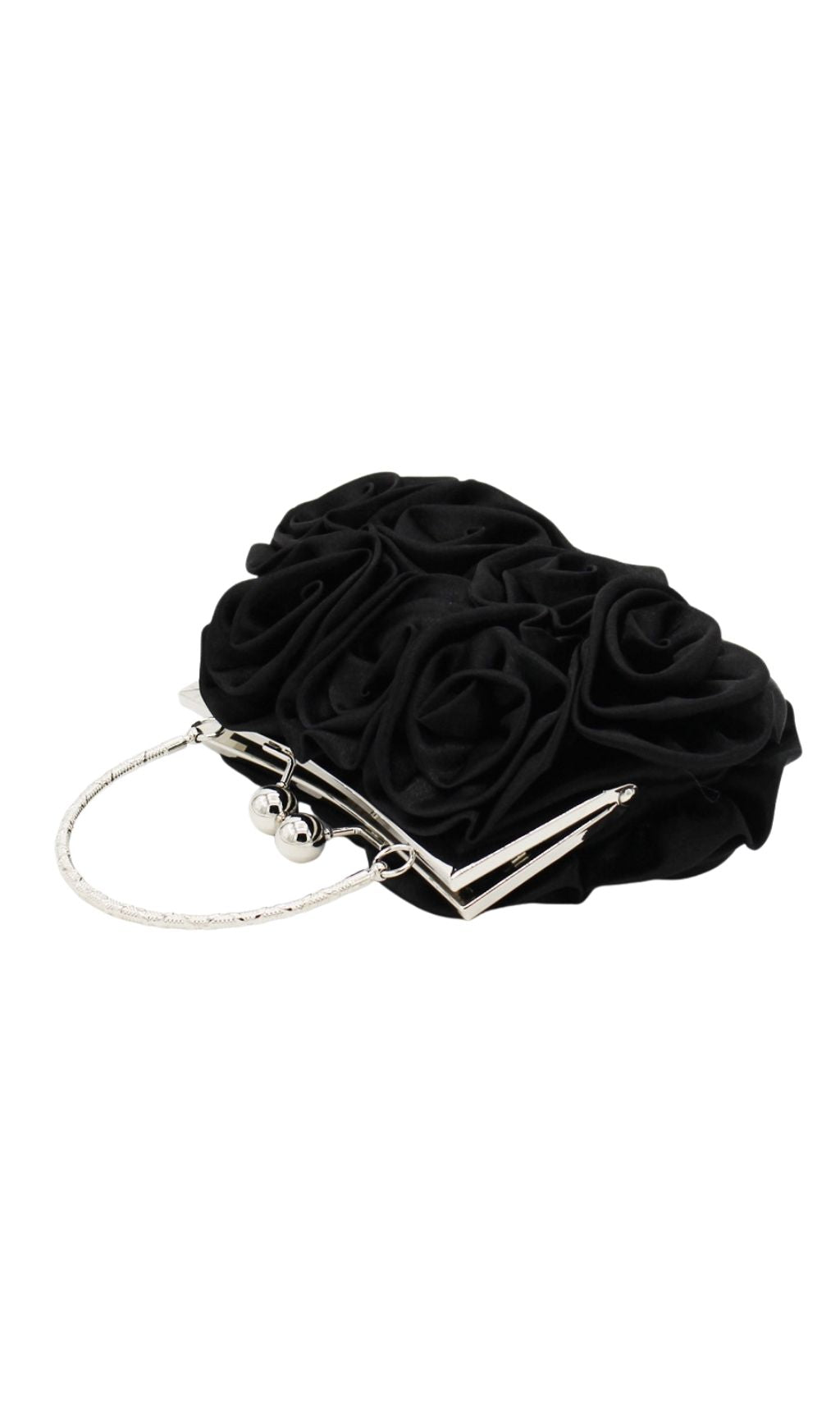 Adahy Flower Satin Bag In Black Flowering Girl