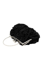Adahy Flower Satin Bag In Black Flowering Girl