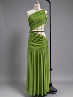 Green A-Line Gown Flowering Girl
