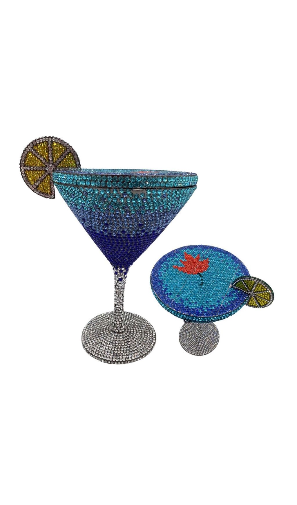 Garin Blue Rhinestone Goblet Bag Flowering Girl
