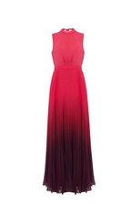 Ombre Pleated Draped Maxi Dress Flowering Girl