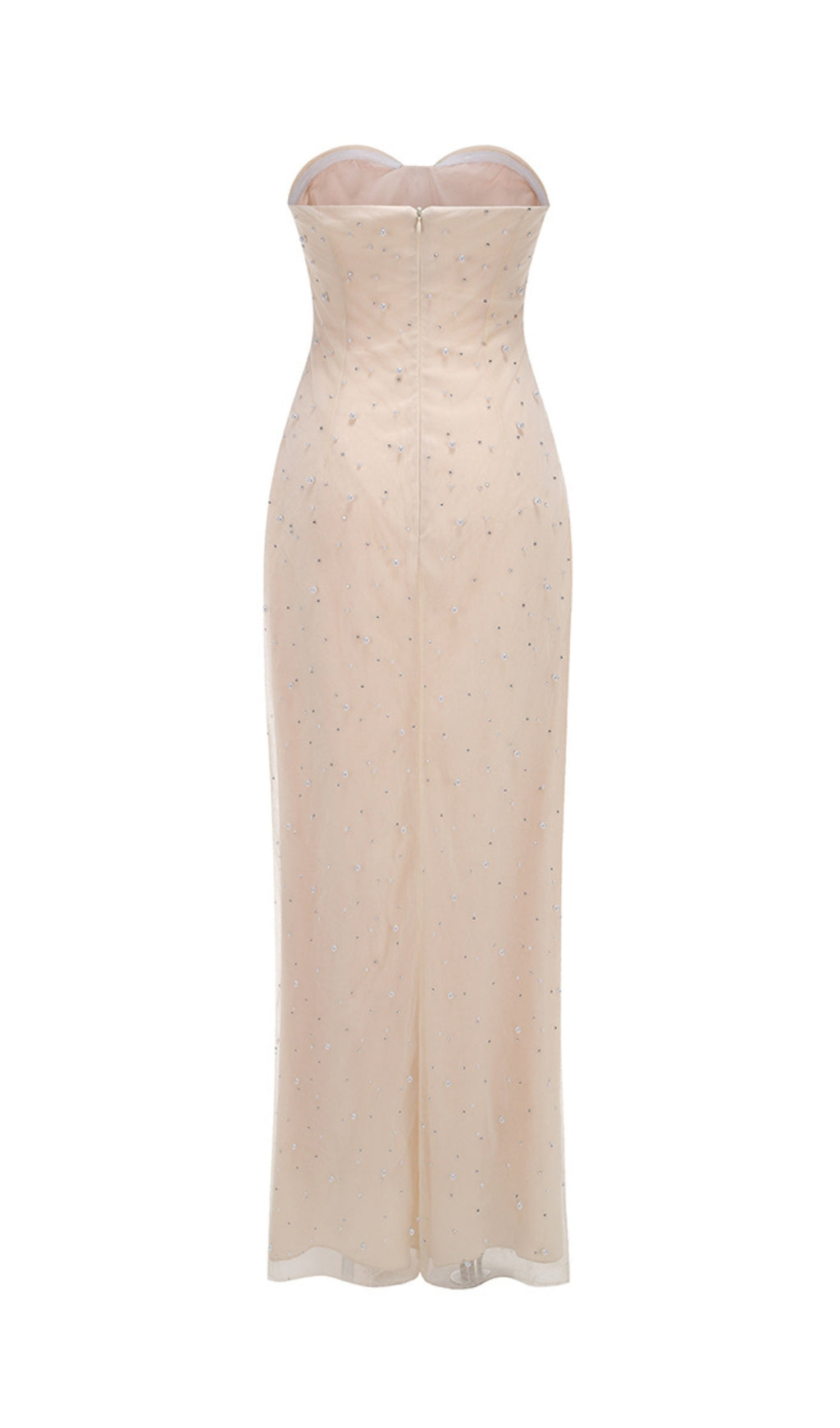 Ivory Strapless Pearl Maxi Dress Flowering Girl