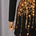Isak Black Sequin Beaded Blazer Dress Flowering Girl