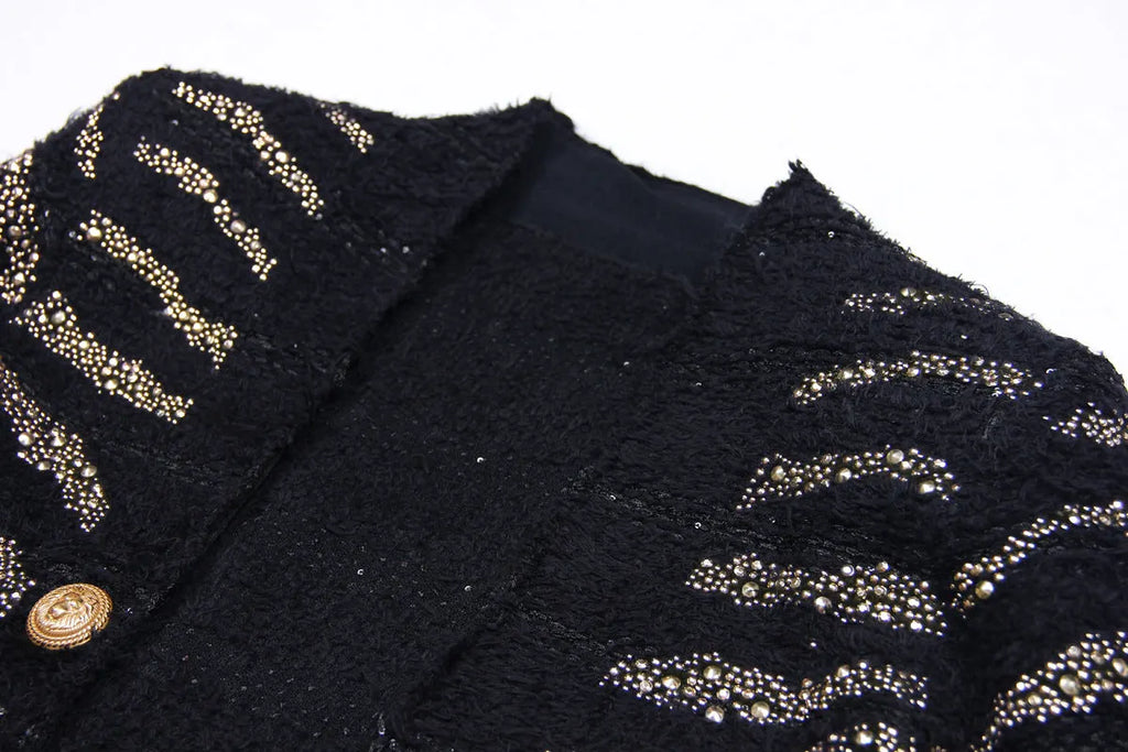 Button Knitted Blazer Flowering Girl