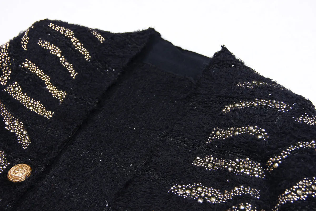 Button Knitted Blazer Flowering Girl