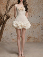 Michelina Flower Lace Mini Dress Flowering Girl
