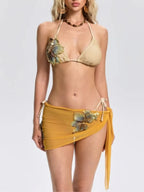Ambric Flower Sequin Three-Piece Swimsuit Flowering Girl