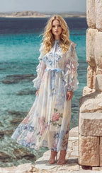 Kotone Printed Long Sleeve Maxi Dress Flowering Girl