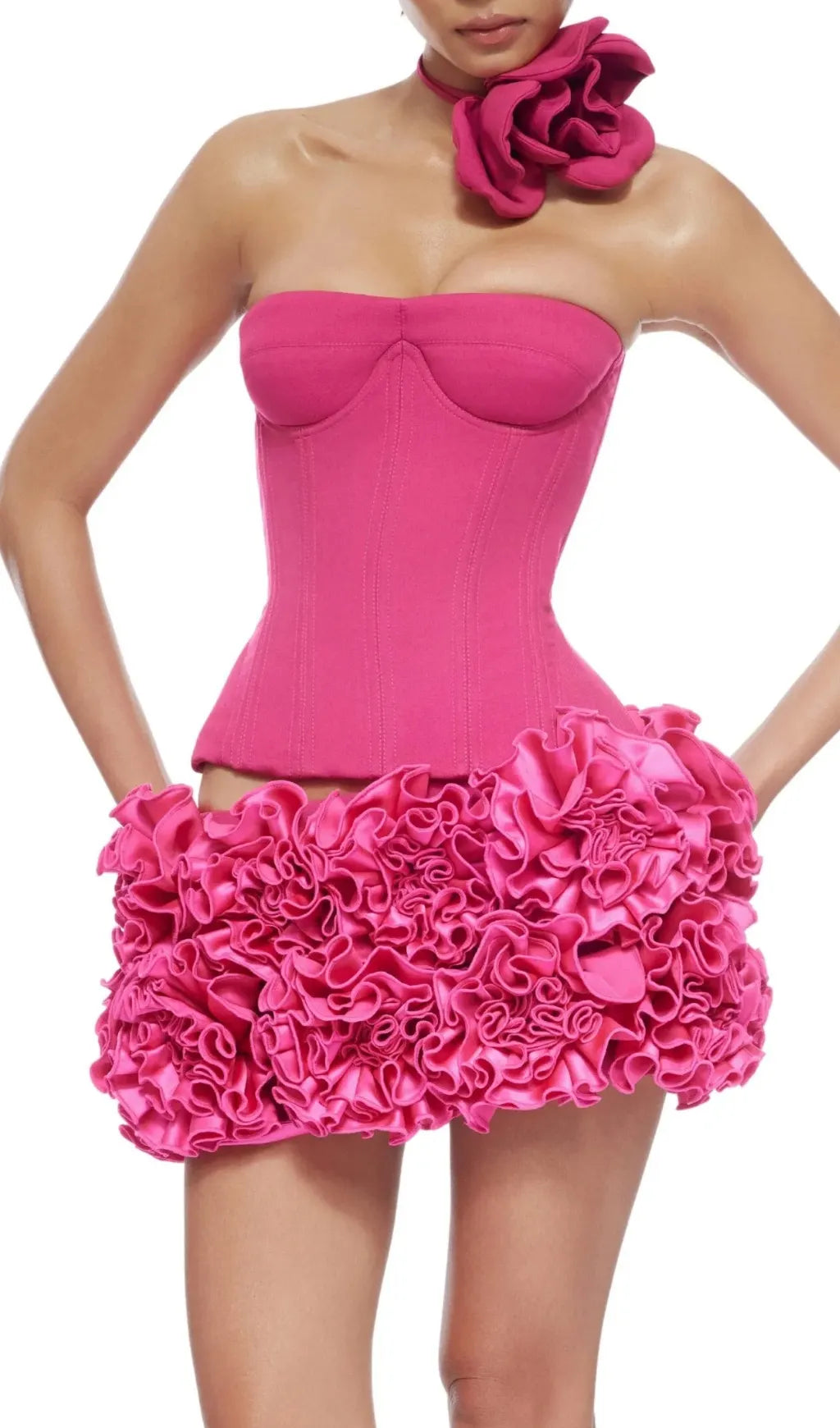 Clegg Pink Corset Flower Two-Piece Set Flowering Girl