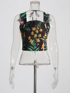 Flower Print Two Pieces Set Flowering Girl