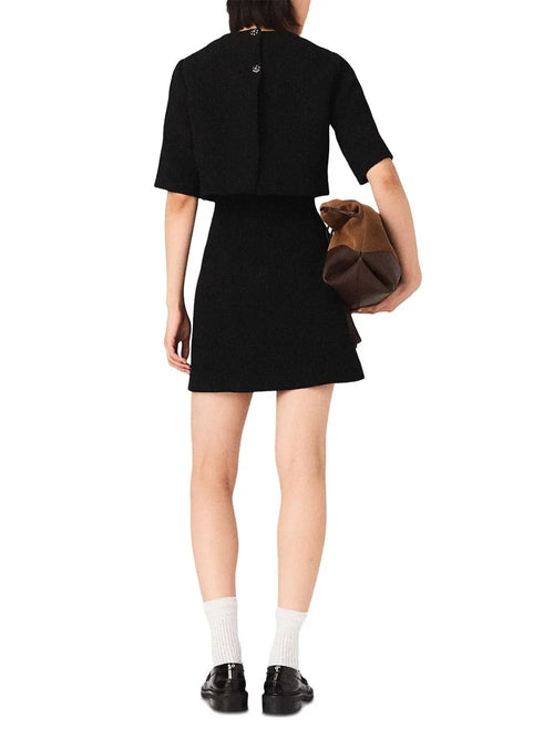 2-in-1 Shinny Tweed Dress Flowering Girl