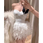 Alisa Feather Mini Dress Flowering Girl