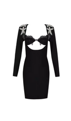 Aggelos Long Sleeve Cutout Bandage Dress Flowering Girl