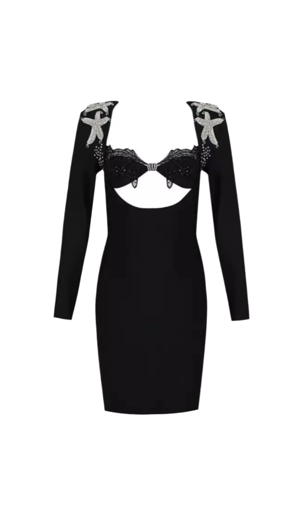 Aggelos Long Sleeve Cutout Bandage Dress Flowering Girl