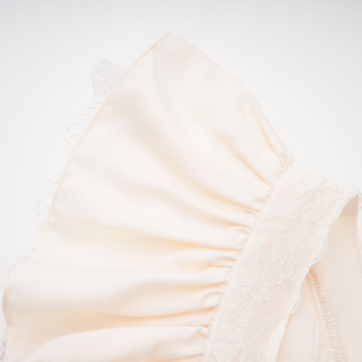Lace V-Neck Ruffle Satin Mini Romper Flowering Girl