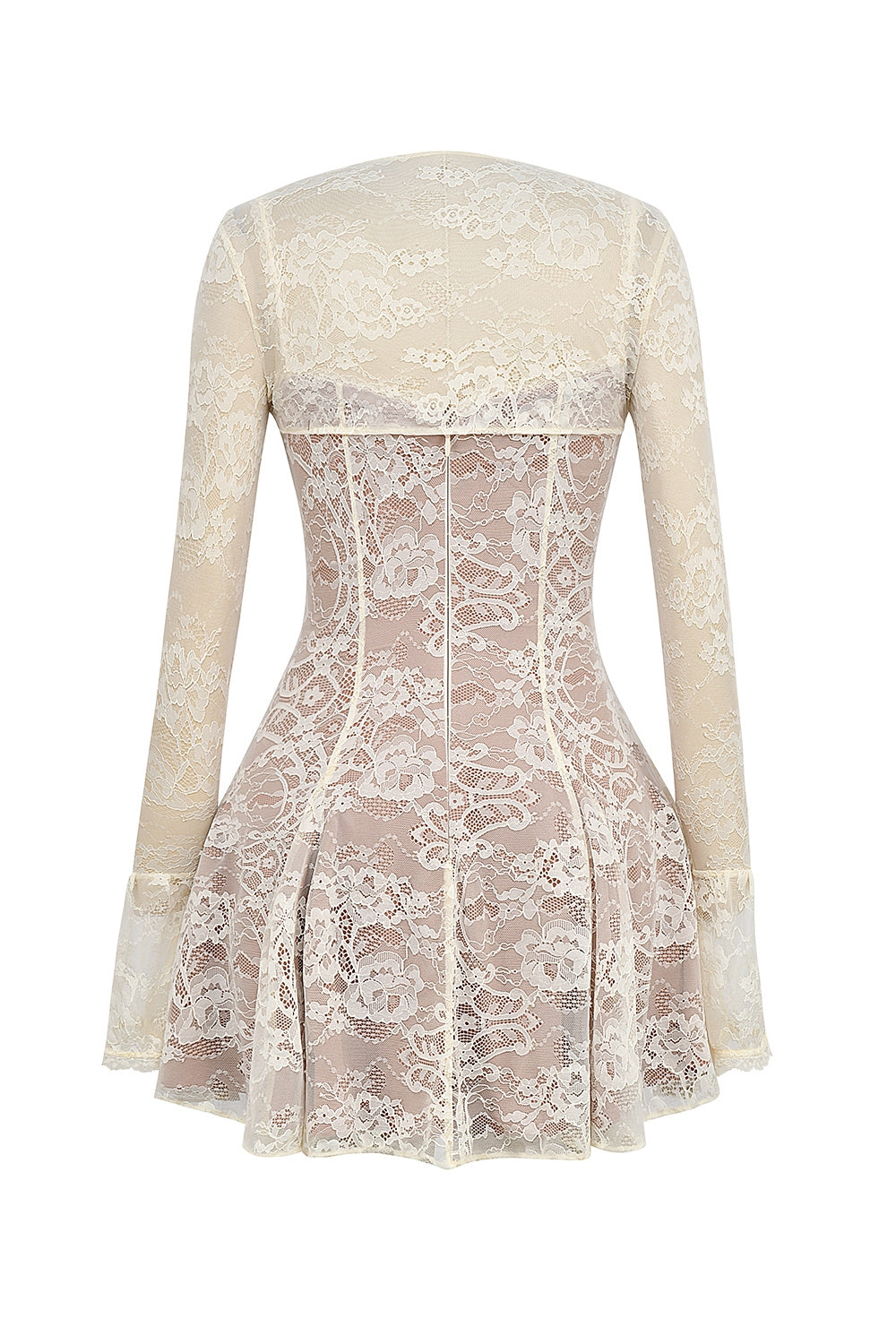 vintage cream lace mini dress Flowering Girl