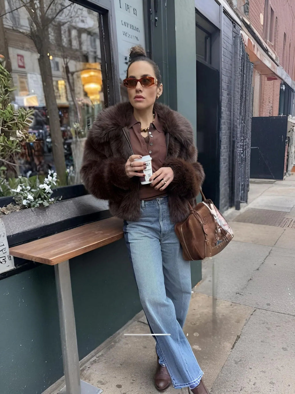 Samantha Imitation Fur Jacket Flowering Girl