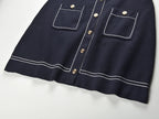 Topstitched Knit Shift Dress Flowering Girl
