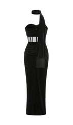 Kahlani Black Strapless Corset Maxi Dress Flowering Girl