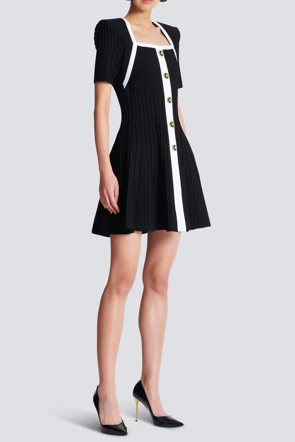 Two-Tone A-Line Knit Dress Flowering Girl